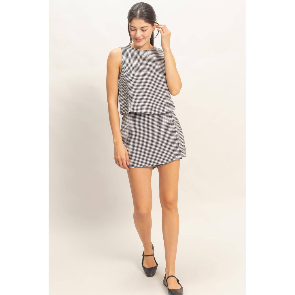 Gingham Sleeveless Set (Shorts)