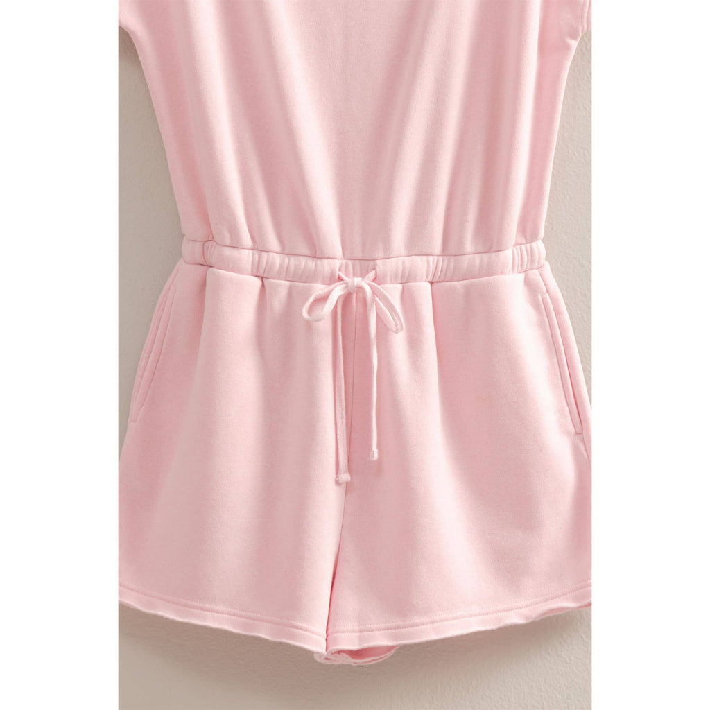 Cap Sleeve Drawstring Waist Romper