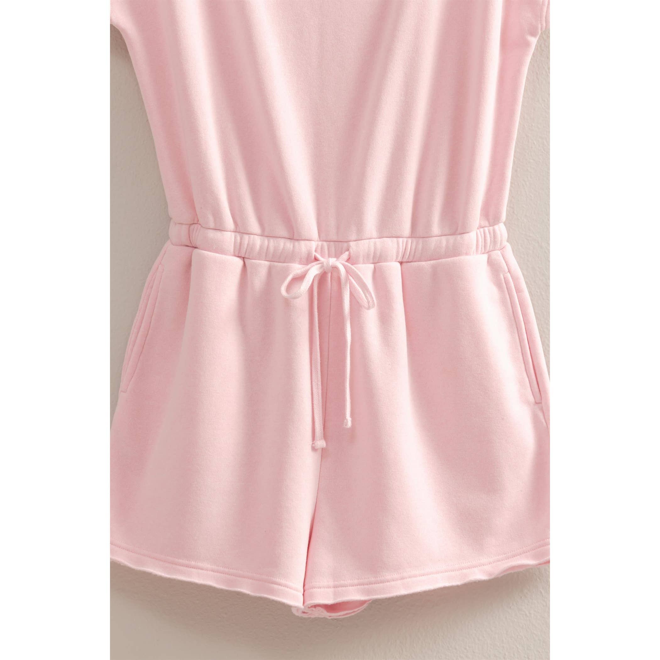 Cap Sleeve Drawstring Waist Romper