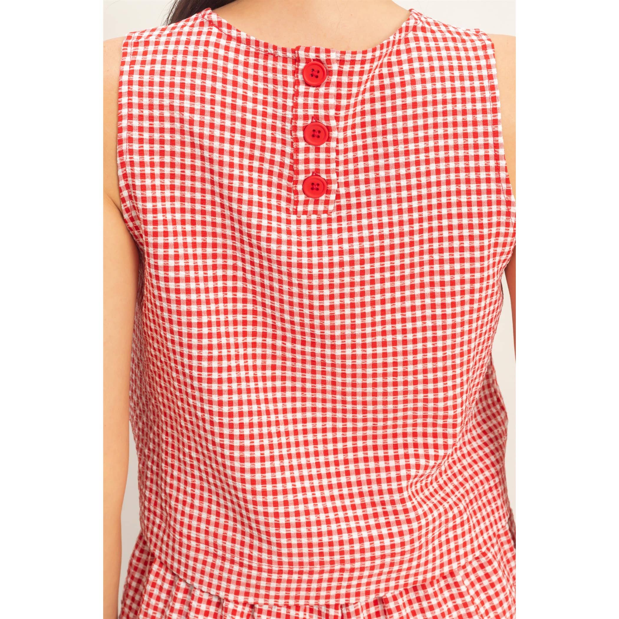 Gingham Sleeveless Set (Shorts)