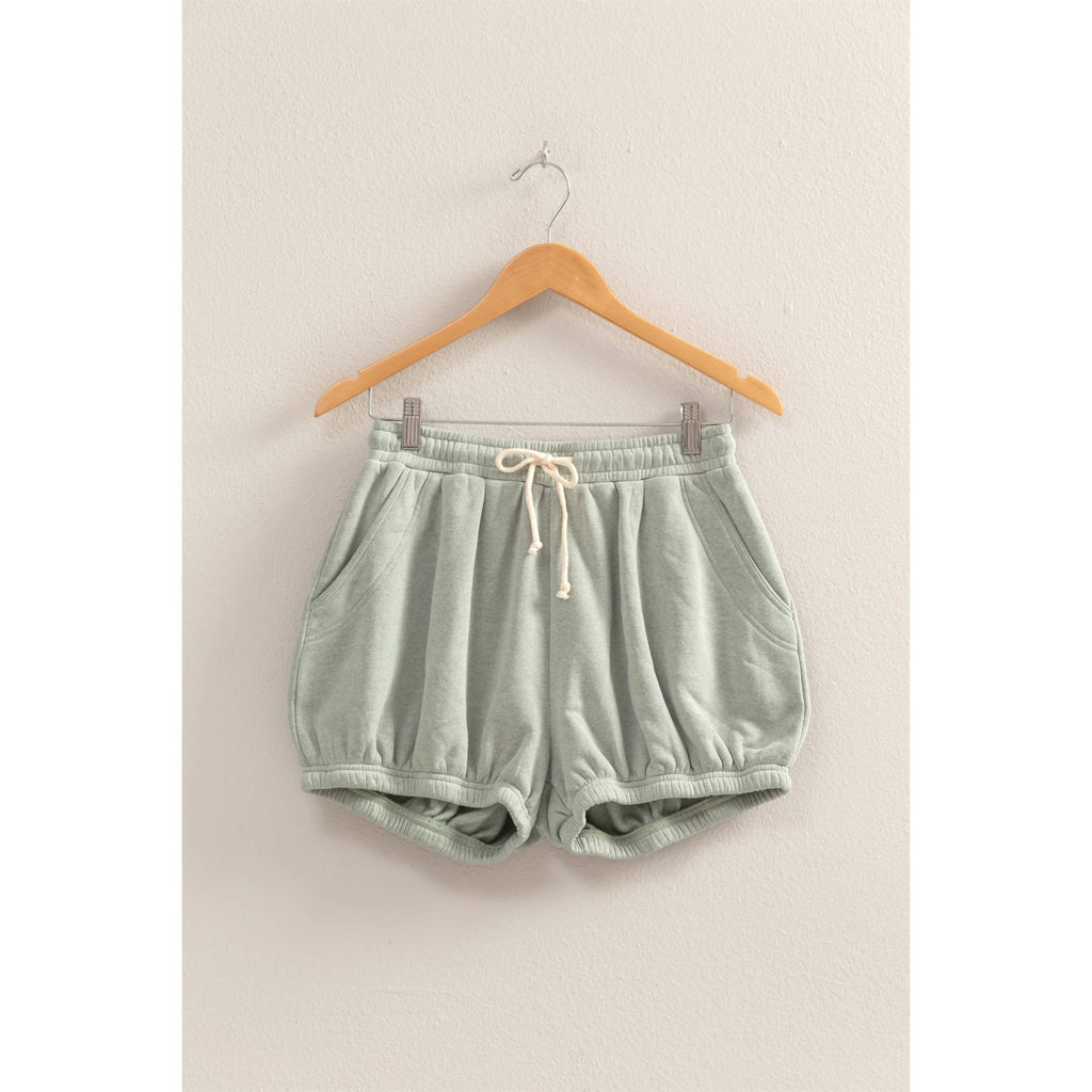 Drawstring Waist Bubbled Hem Shorts