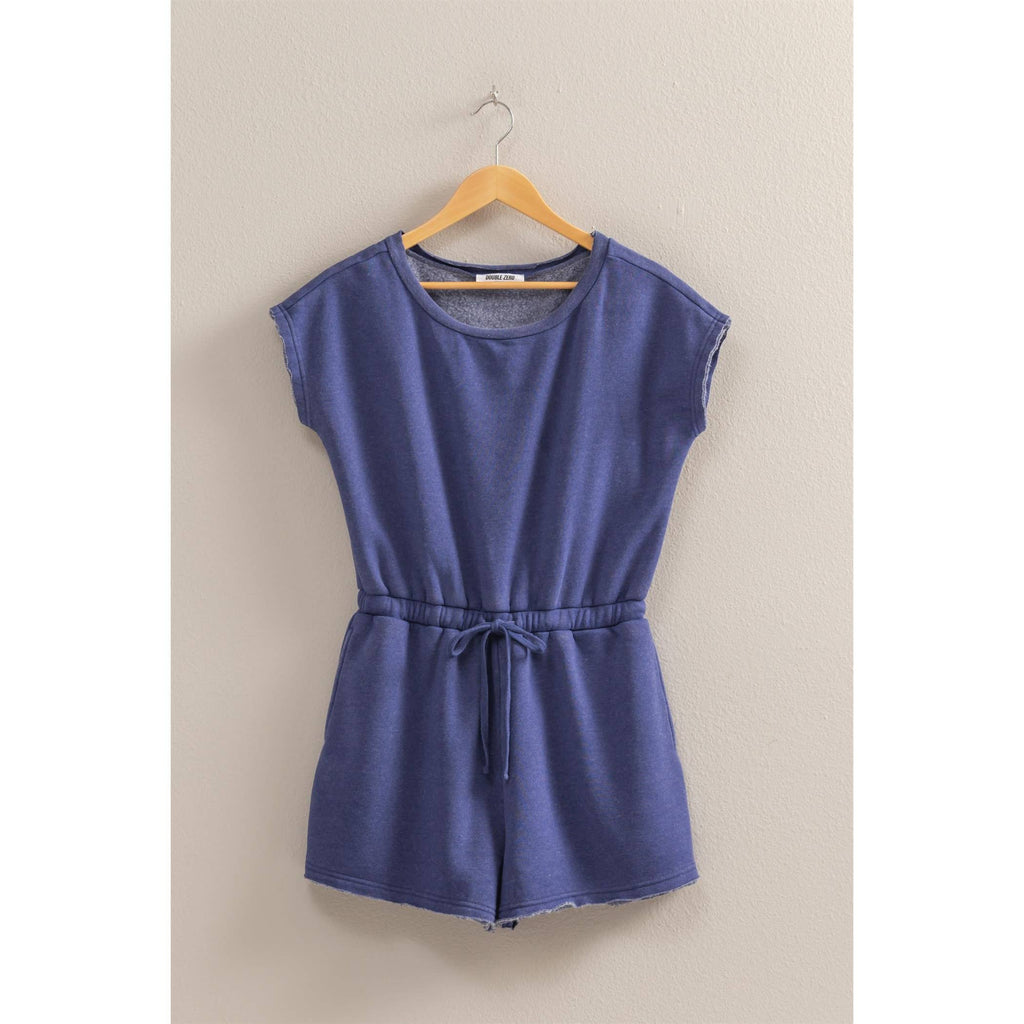Cap Sleeve Drawstring Waist Romper