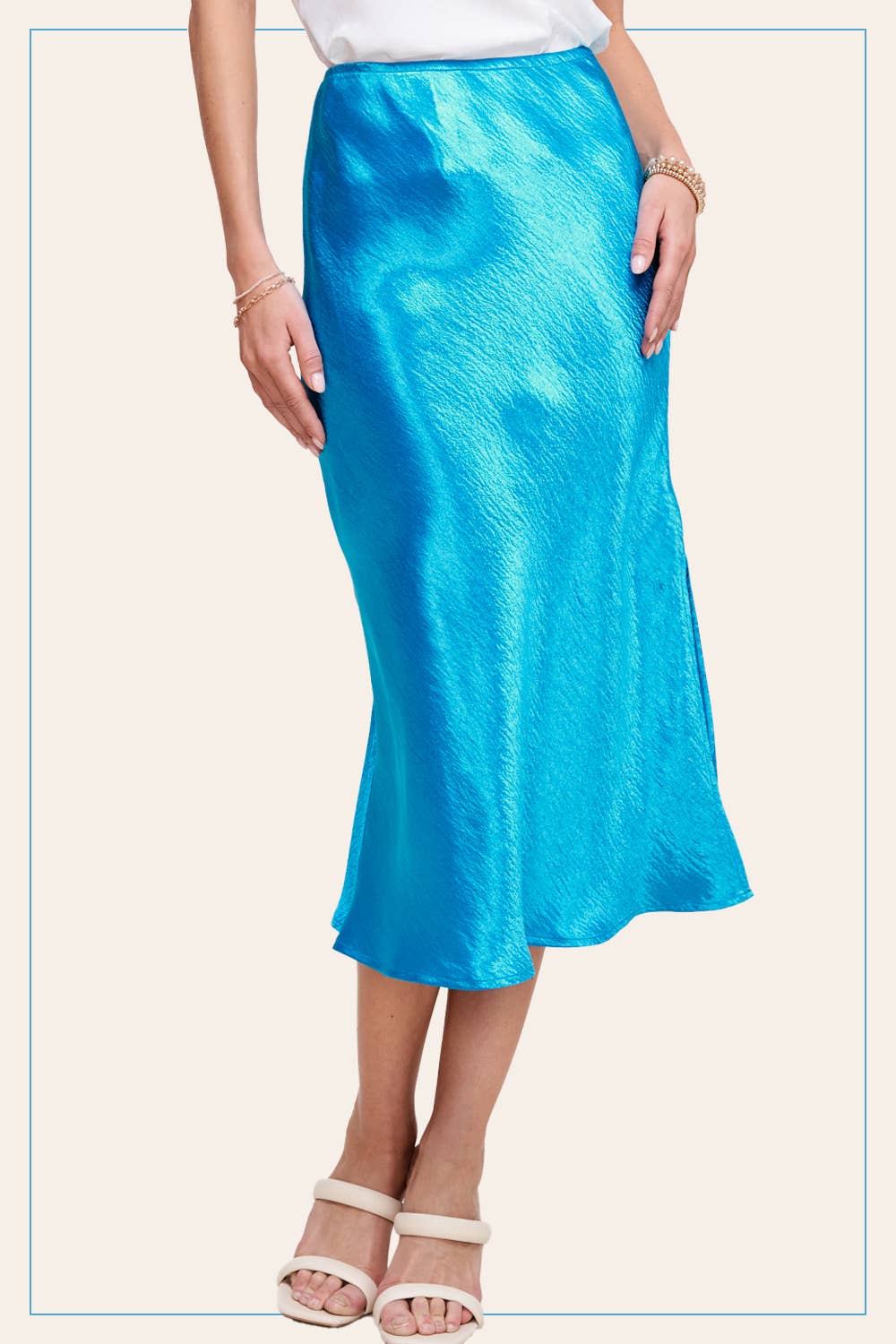 Midi Length Satin Skirt