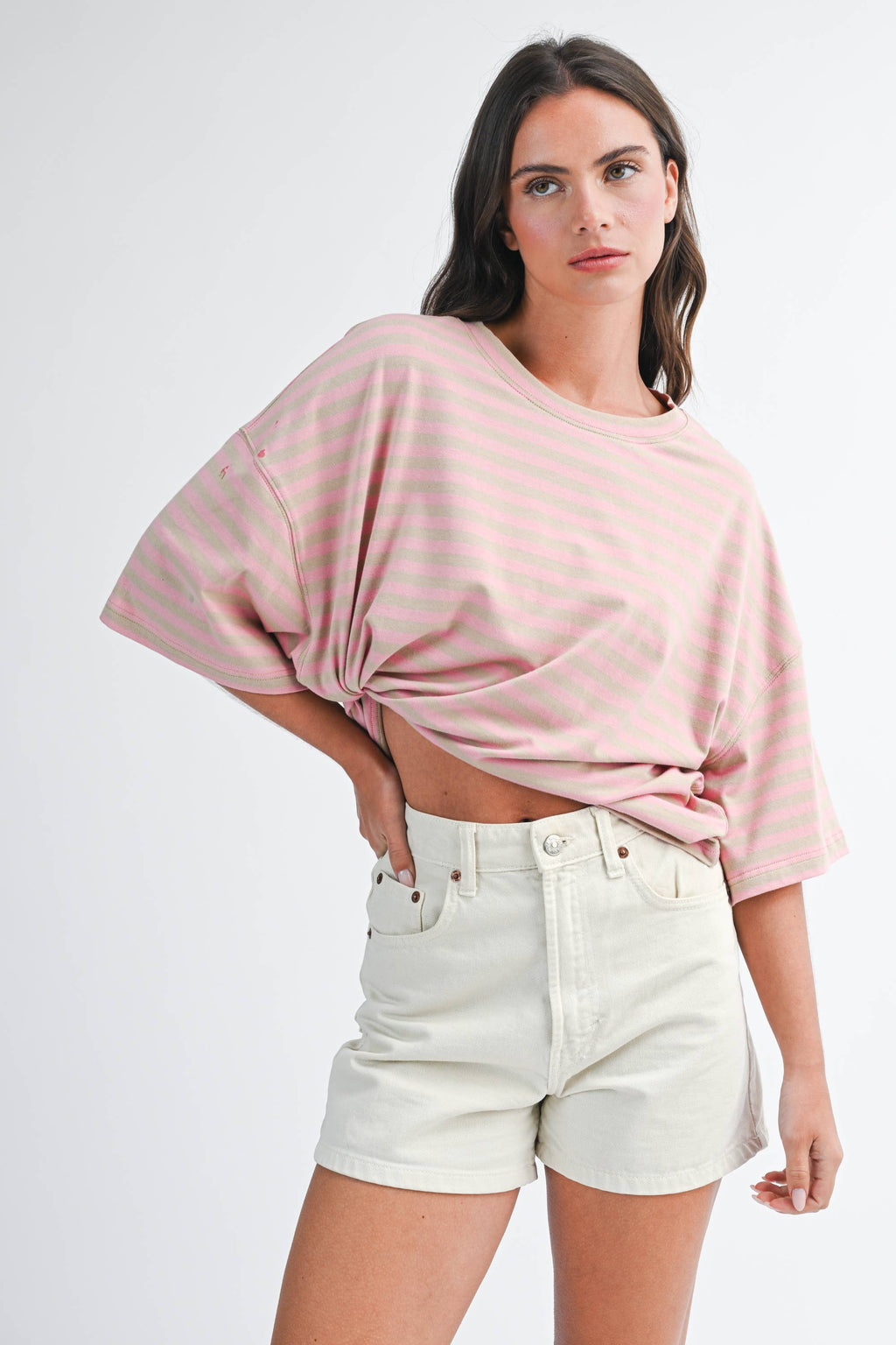 Oversized Stripe Boyfriend Tee