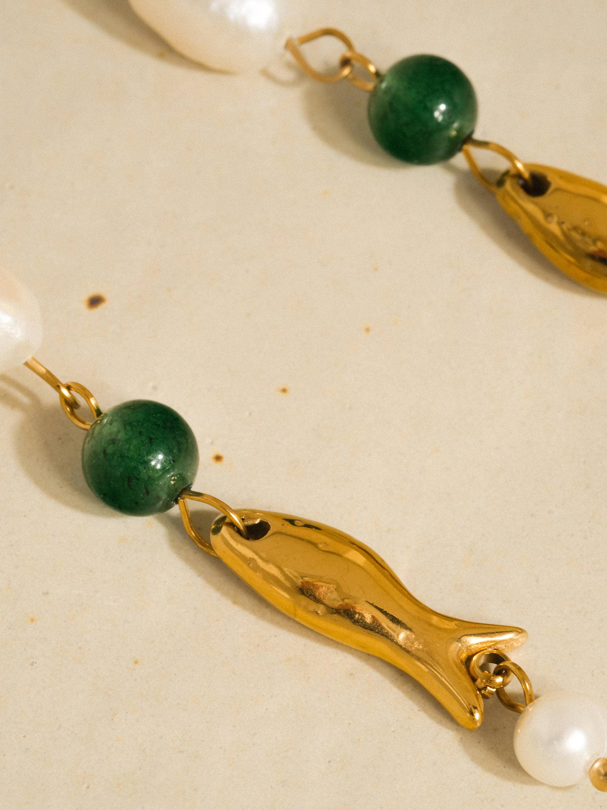 Non-Tarnish Pearl Fish Earrings