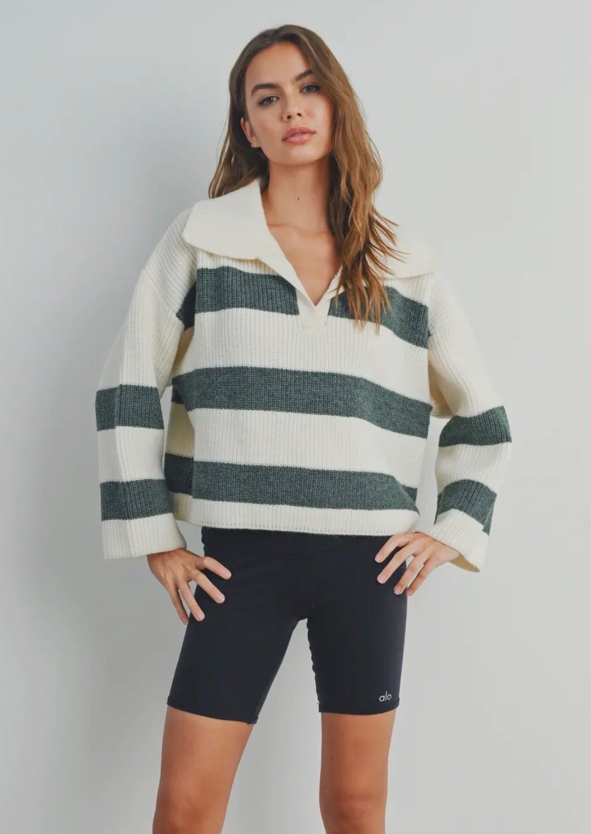 Collar Stripe Sweater