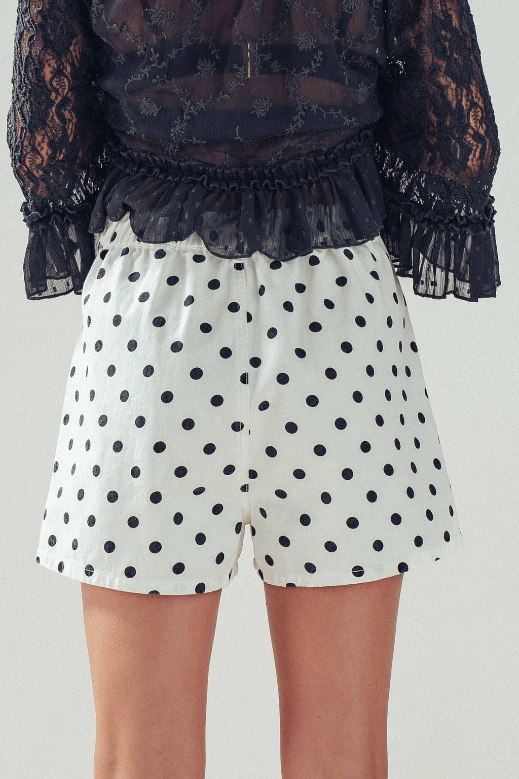 Polka Dot High-Waist Shorts
