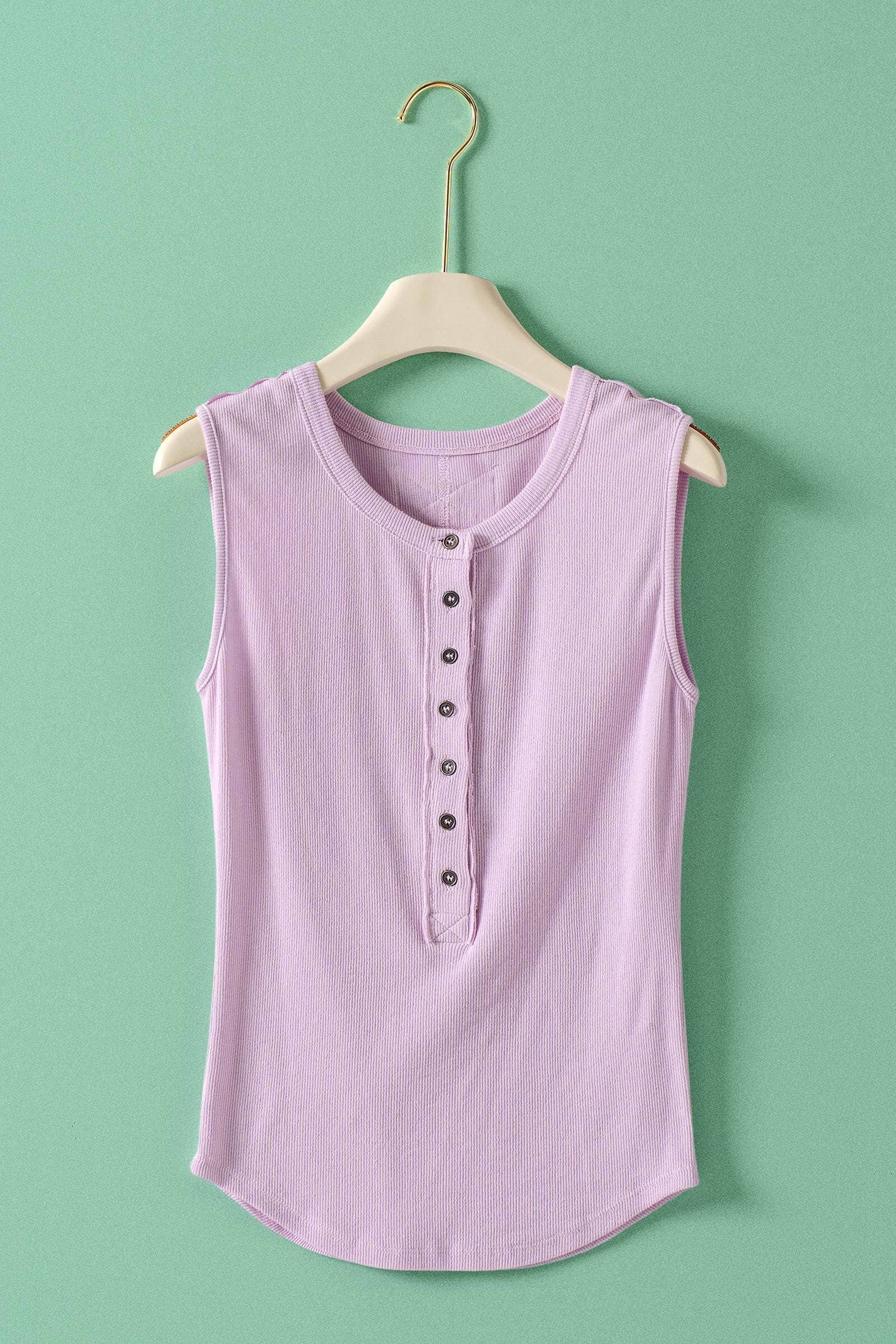 Raw Edge Ribbed Tank