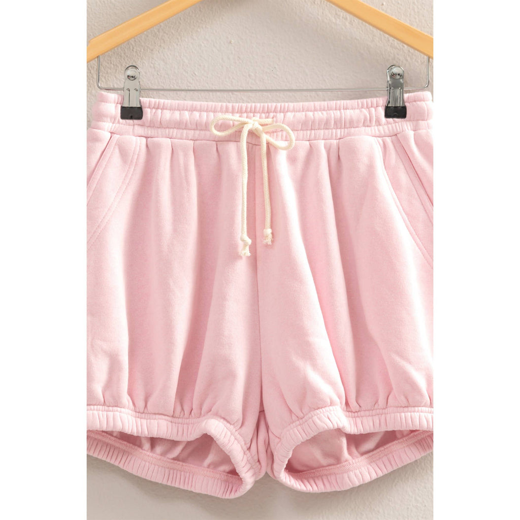 Drawstring Waist Bubbled Hem Shorts