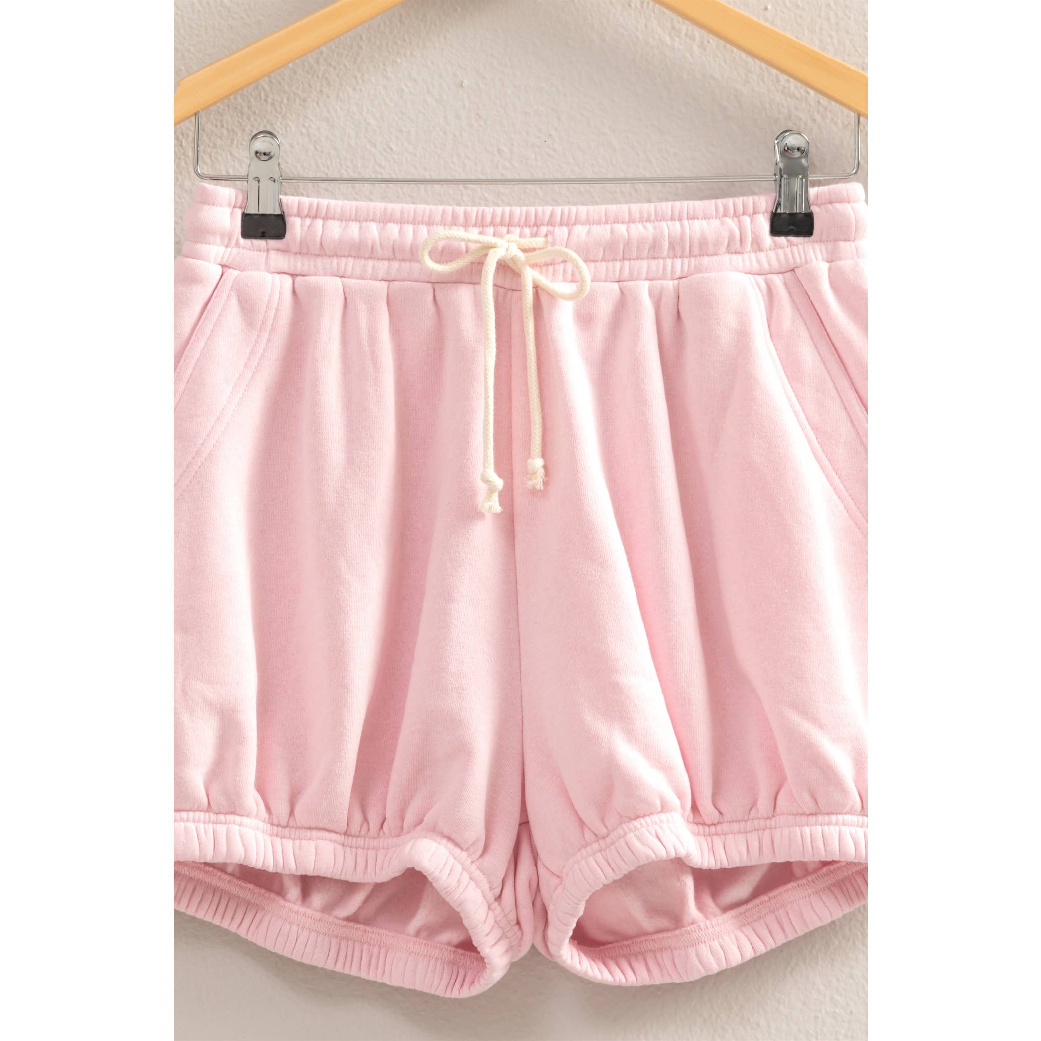 Drawstring Waist Bubbled Hem Shorts