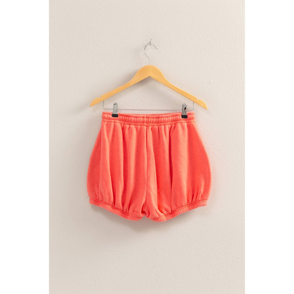 Drawstring Waist Bubbled Hem Shorts