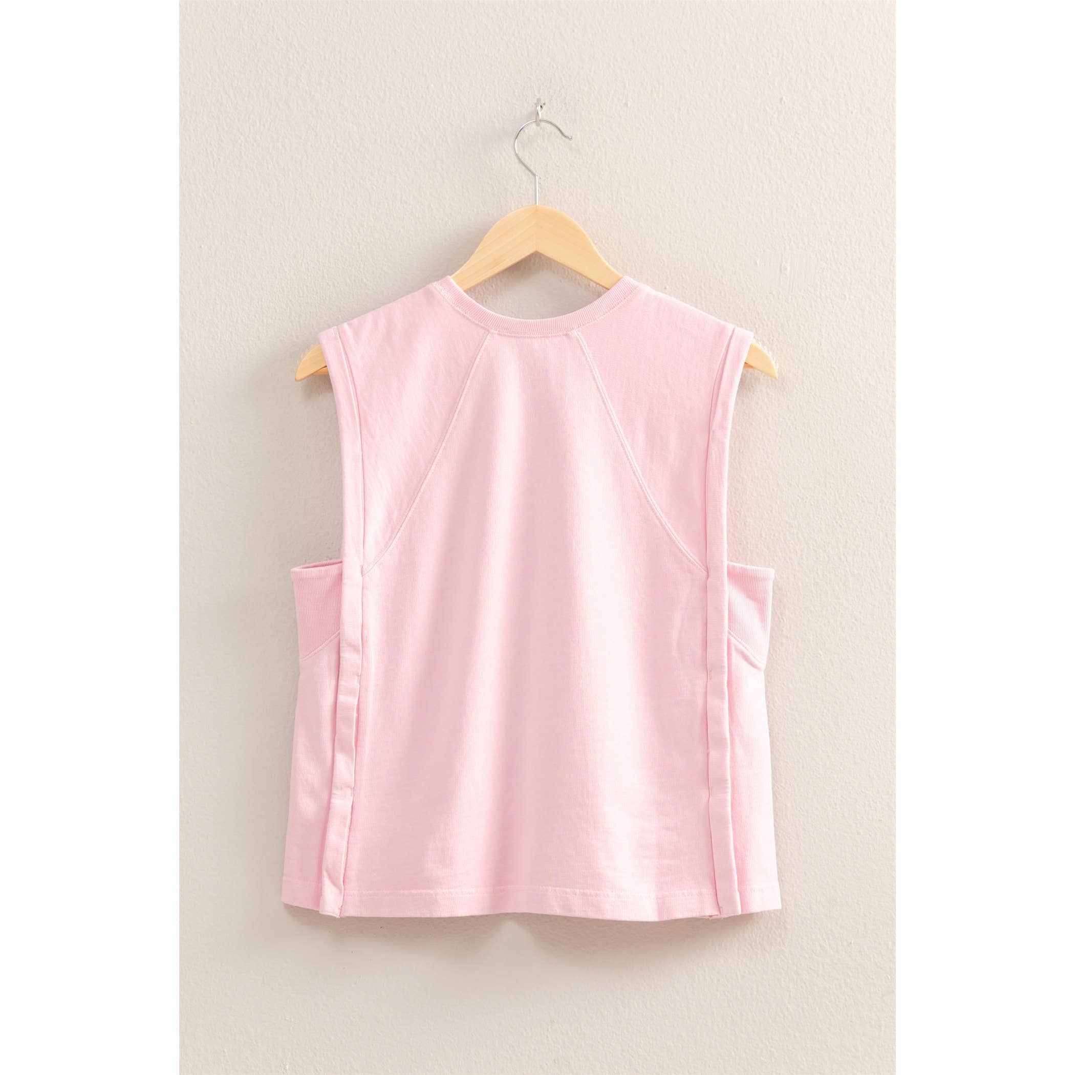 Round Neck Sleeveless Boxy Top