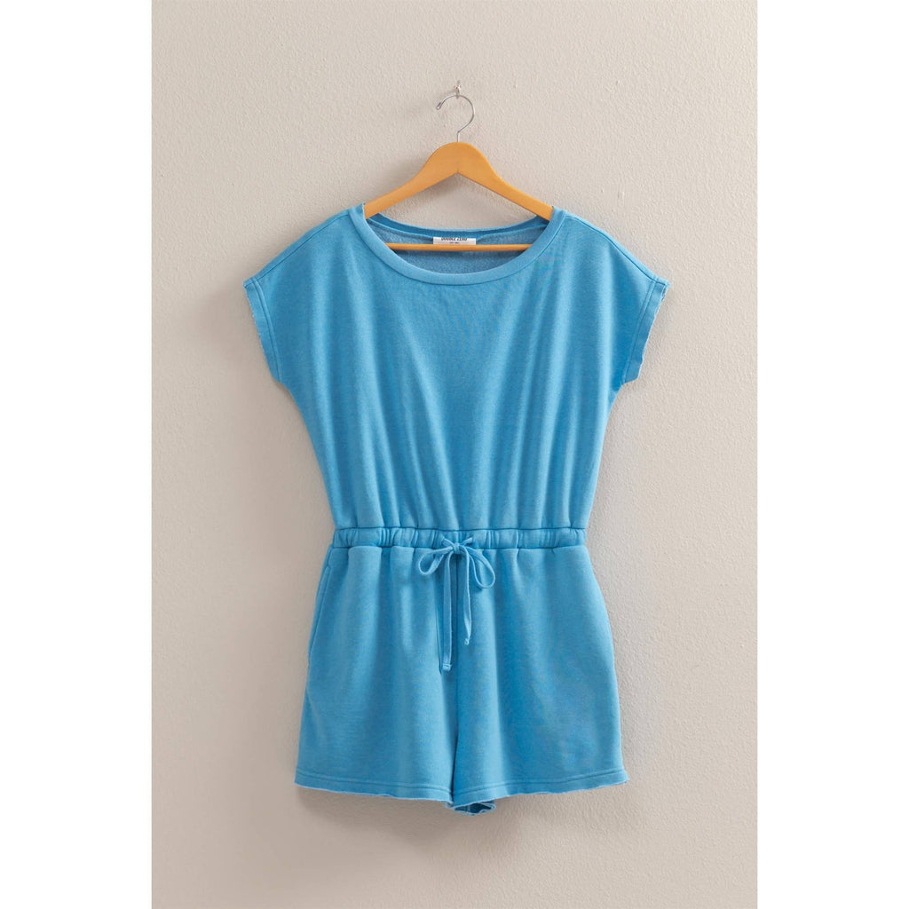 Cap Sleeve Drawstring Waist Romper