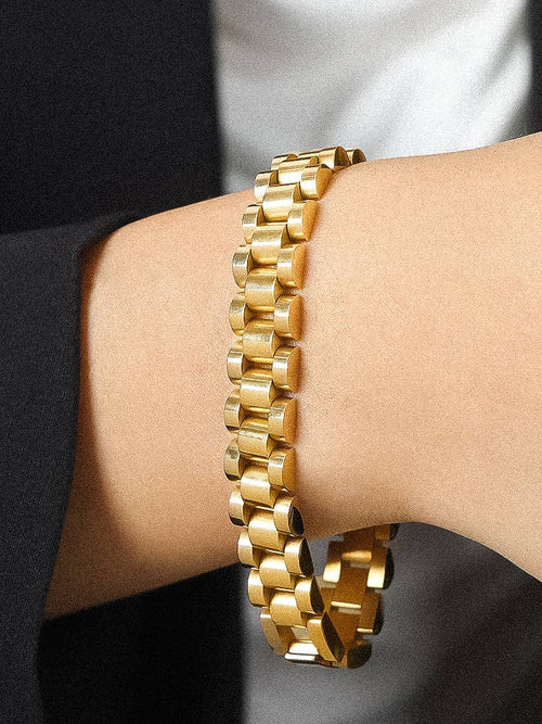 18K Gold Non-Tarnish Watchband Bracelet