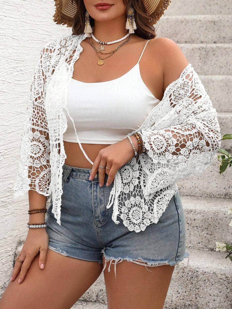 Boho Crochet Lace Cutout Top