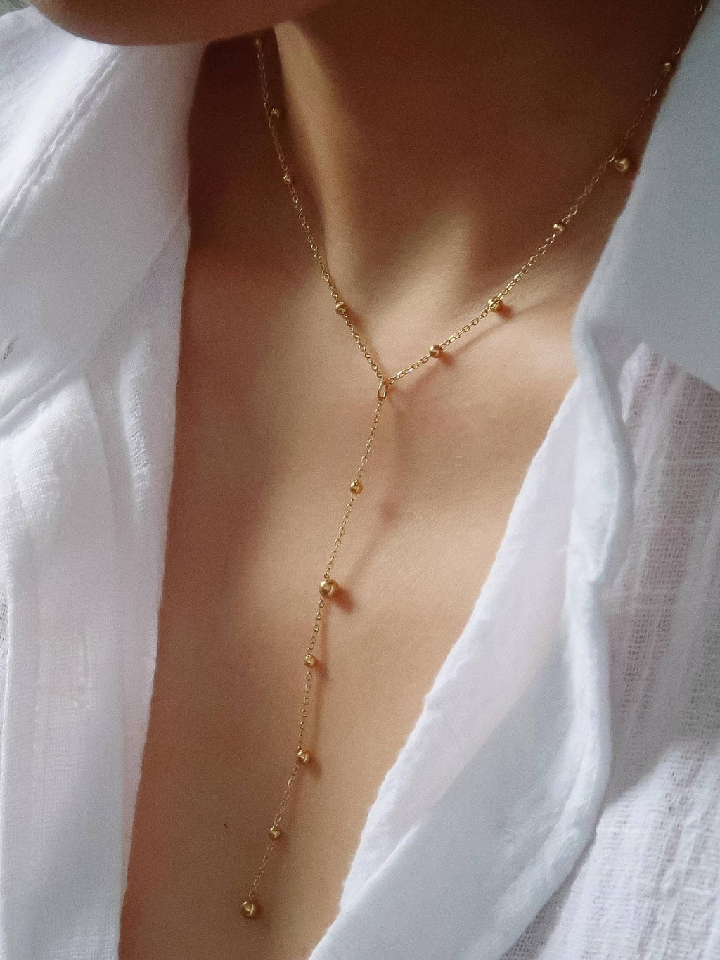 18K Gold Non-Tarnish Brisse Necklace