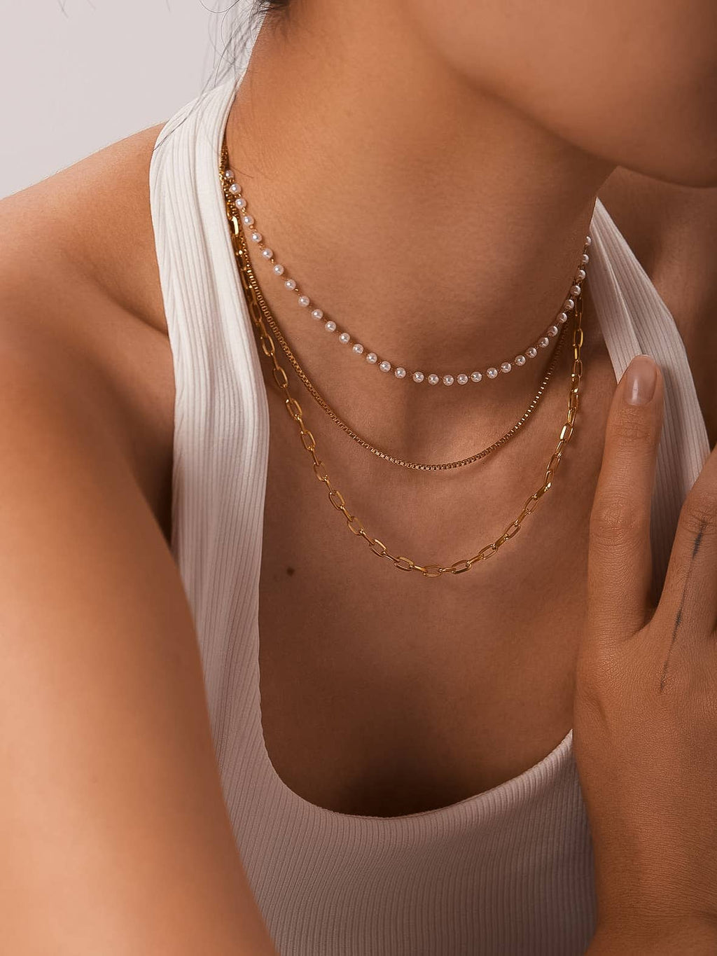 18K Gold Non-Tarnish Kady Pearl Necklace