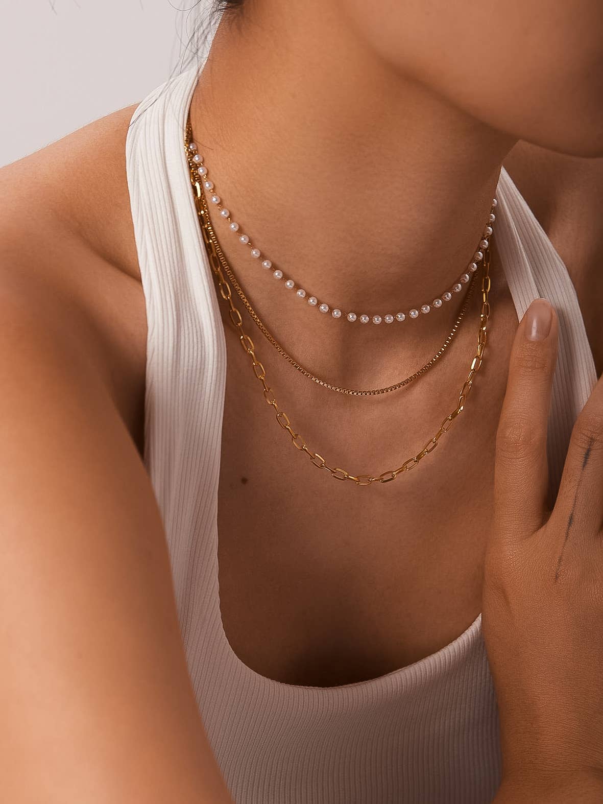 18K Gold Non-Tarnish Kady Pearl Necklace