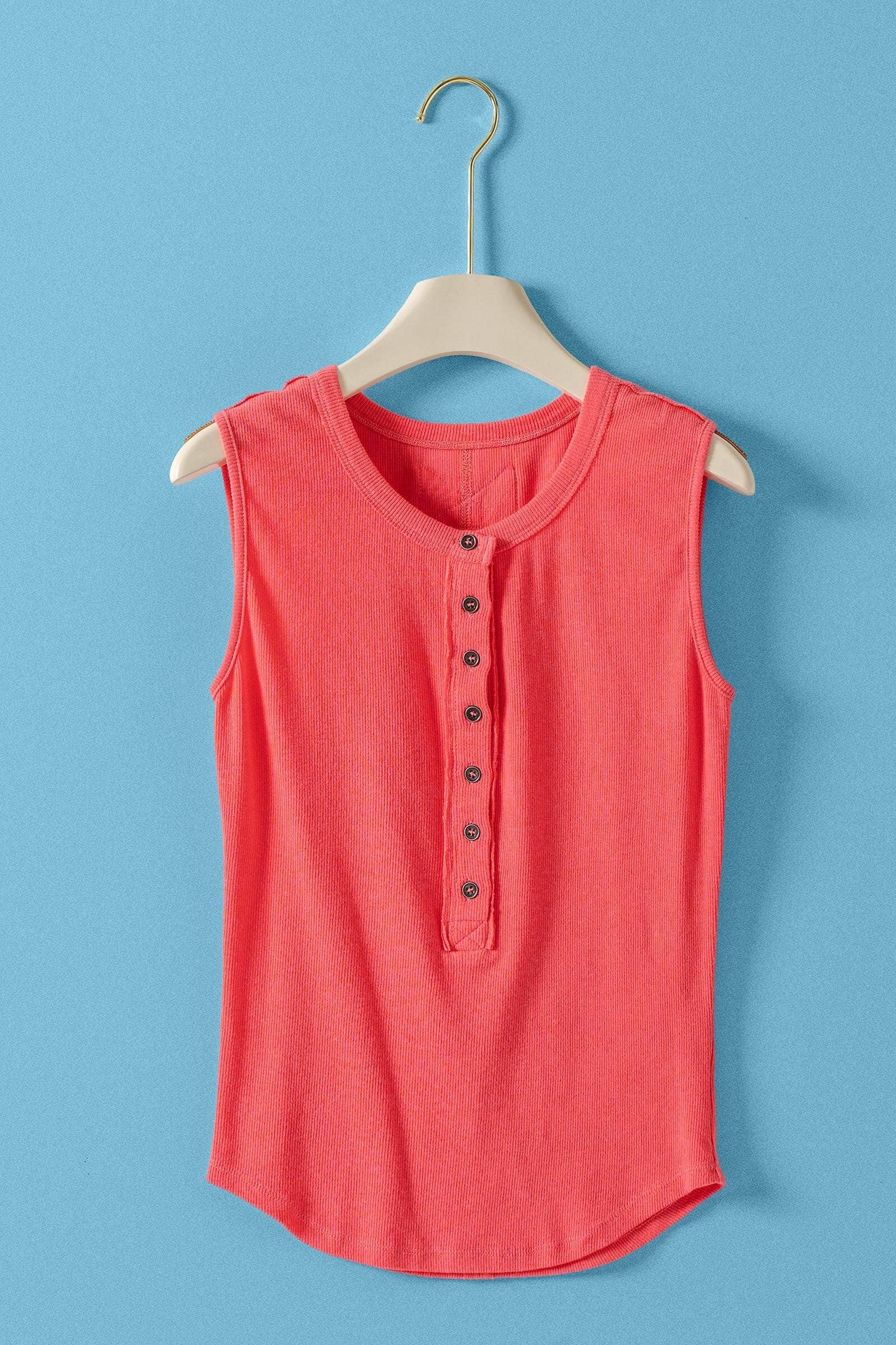 Raw Edge Ribbed Tank