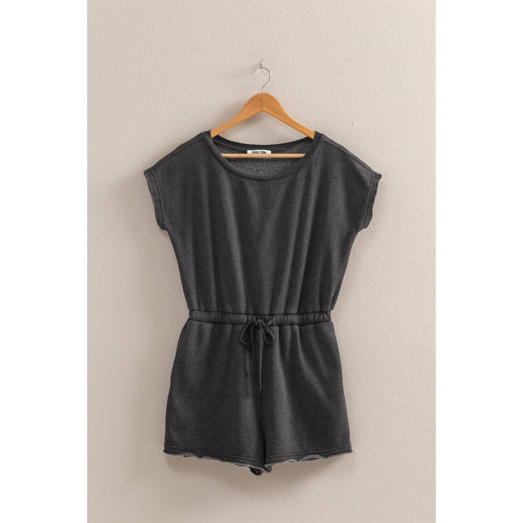 Cap Sleeve Drawstring Waist Romper