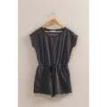 Cap Sleeve Drawstring Waist Romper