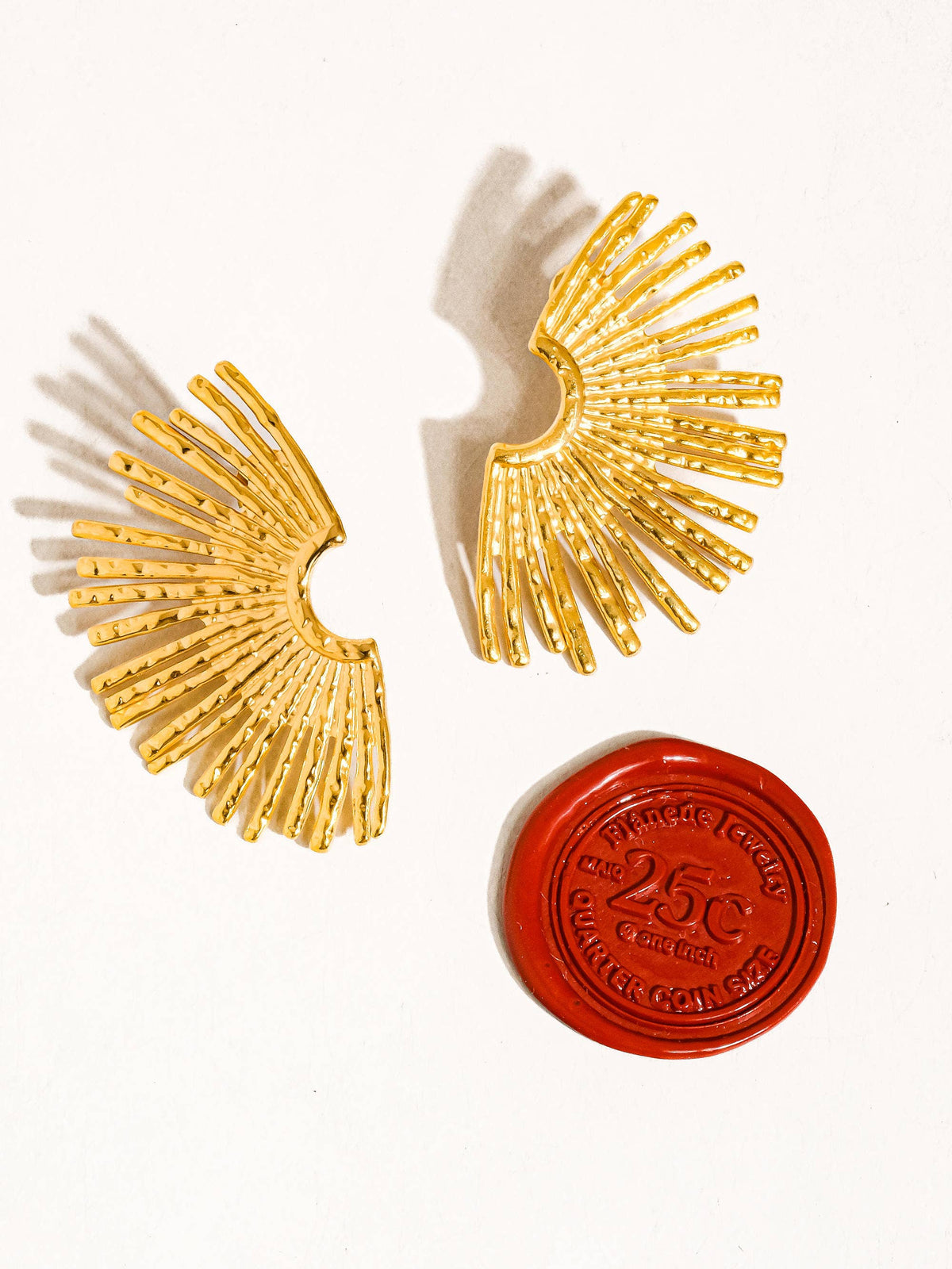 18K Gold Non-Tarnish Sunburst Earring