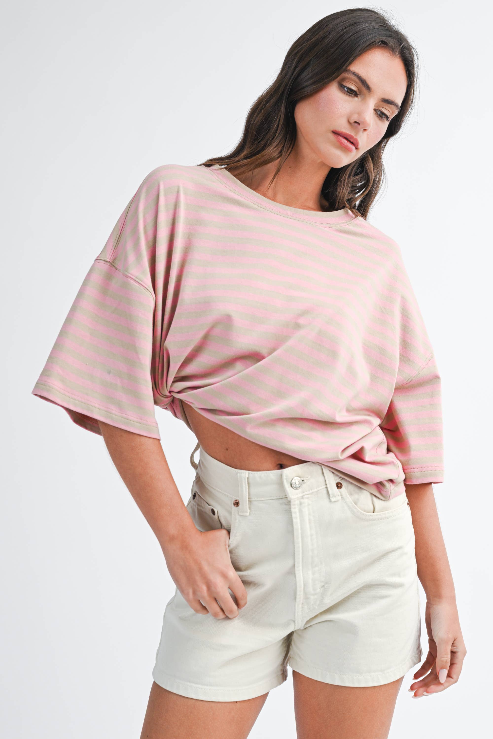 Oversized Stripe Boyfriend Tee