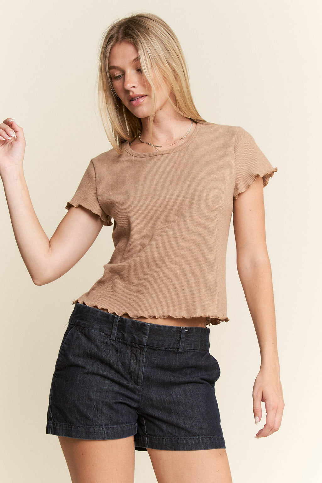 ruffle hem plus top
