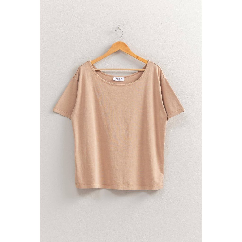 Boat Neck Short Sleeve Basic Tee