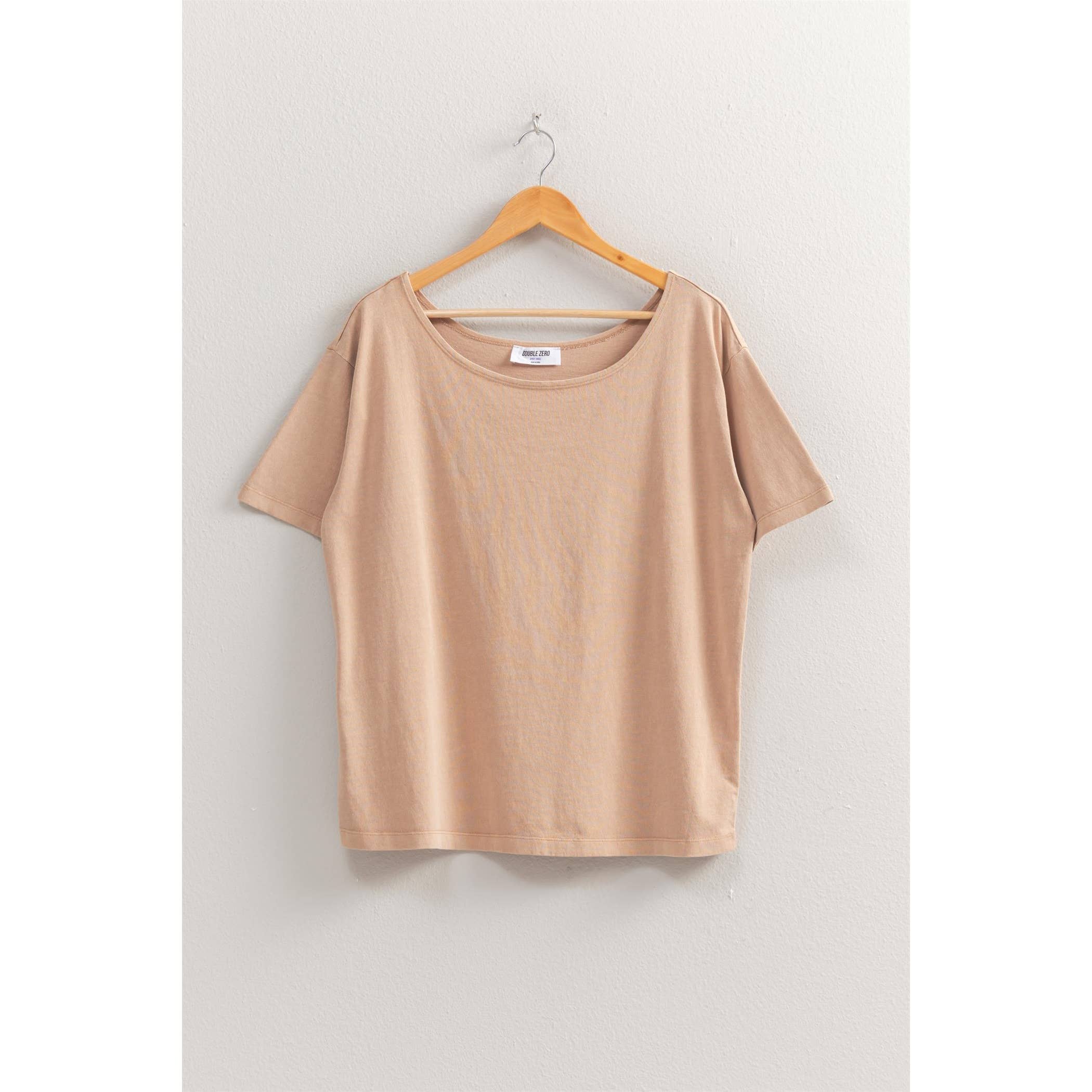 Boat Neck Short Sleeve Basic Tee
