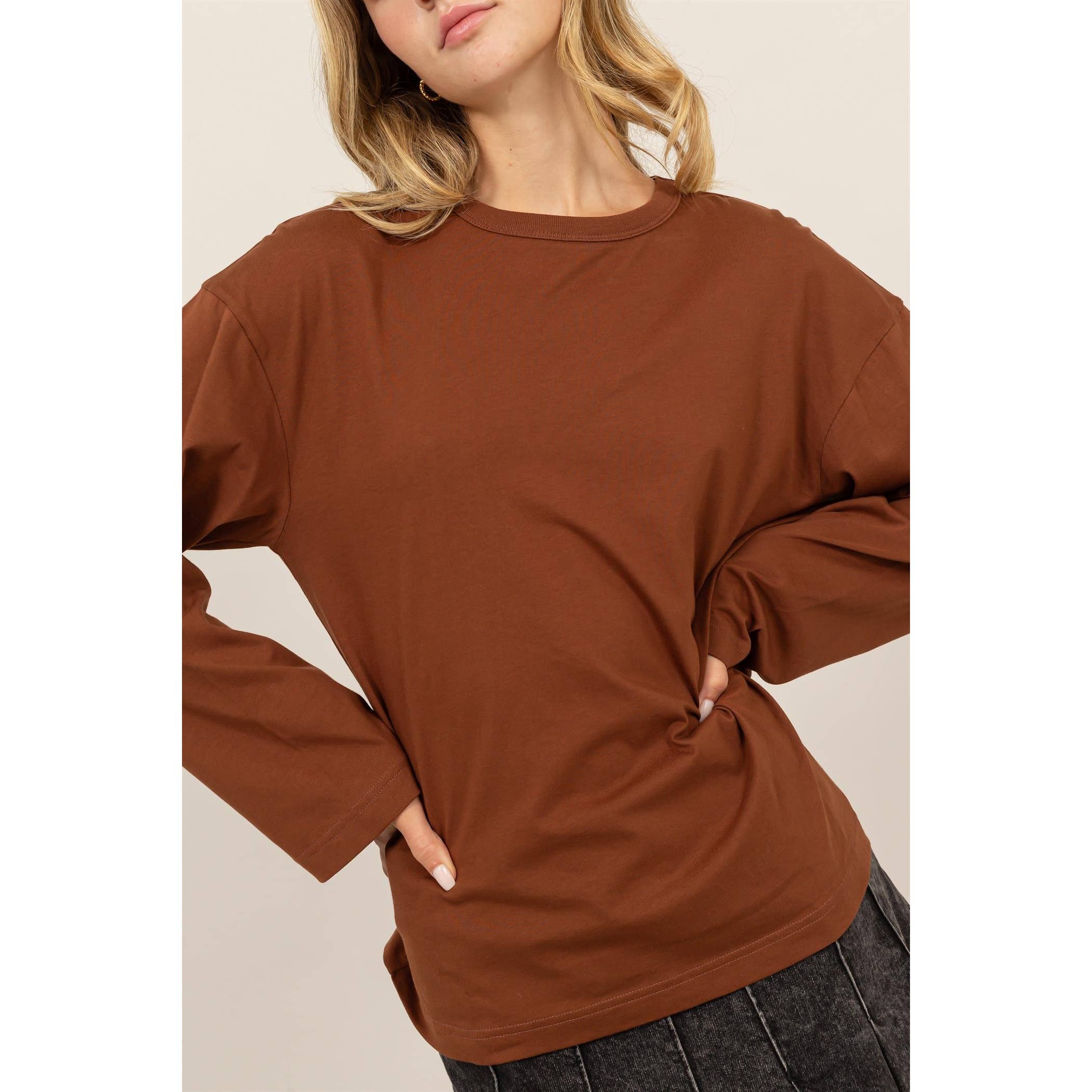 Chestnut Crew Neck Long Sleeve