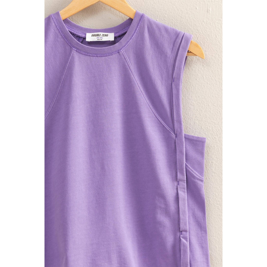Round Neck Sleeveless Boxy Top