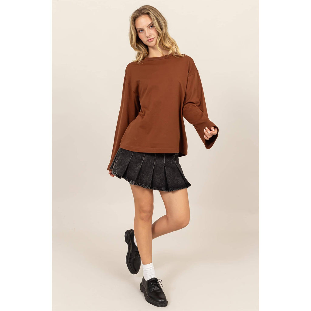 Chestnut Crew Neck Long Sleeve