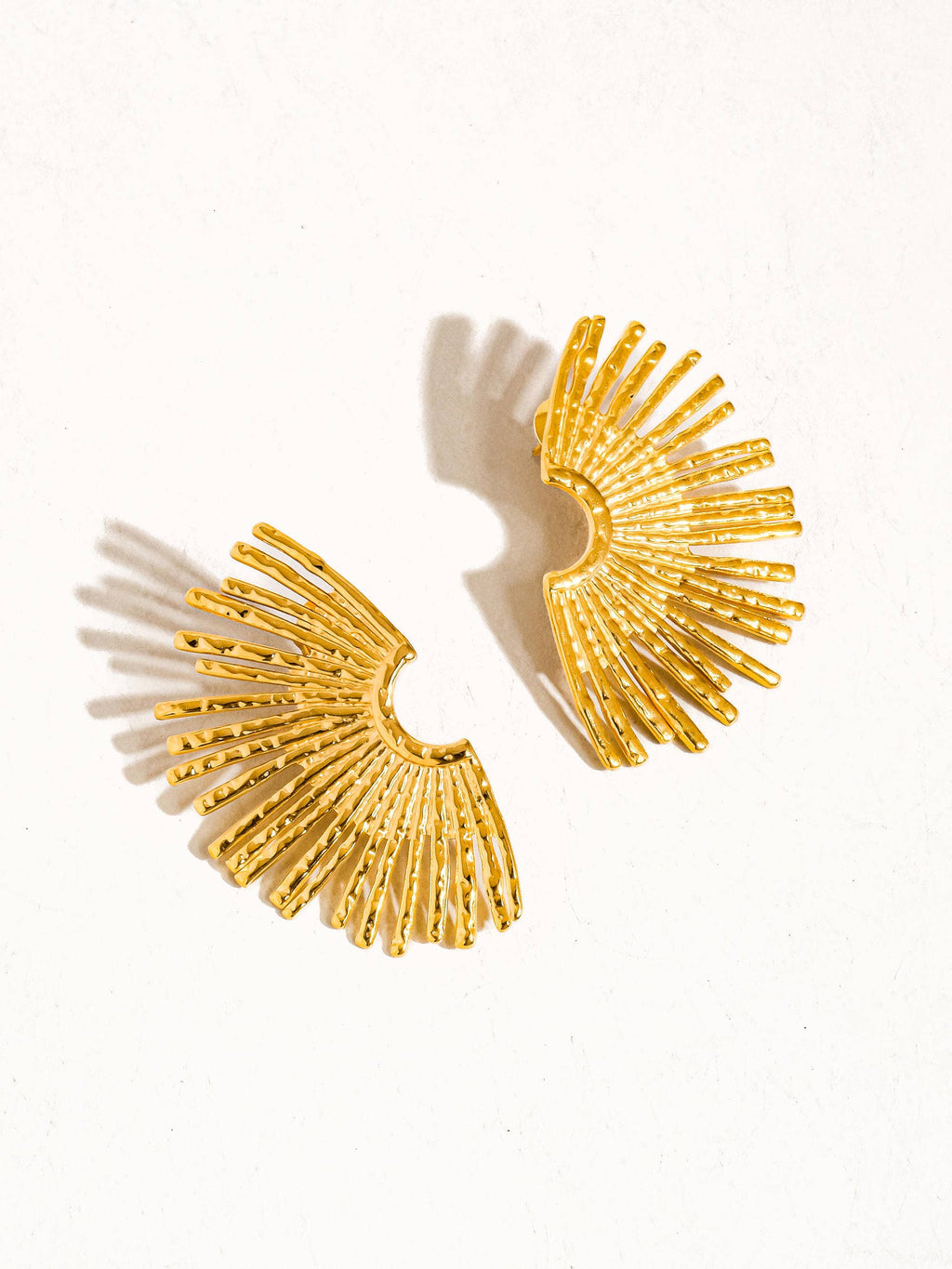 18K Gold Non-Tarnish Sunburst Earring