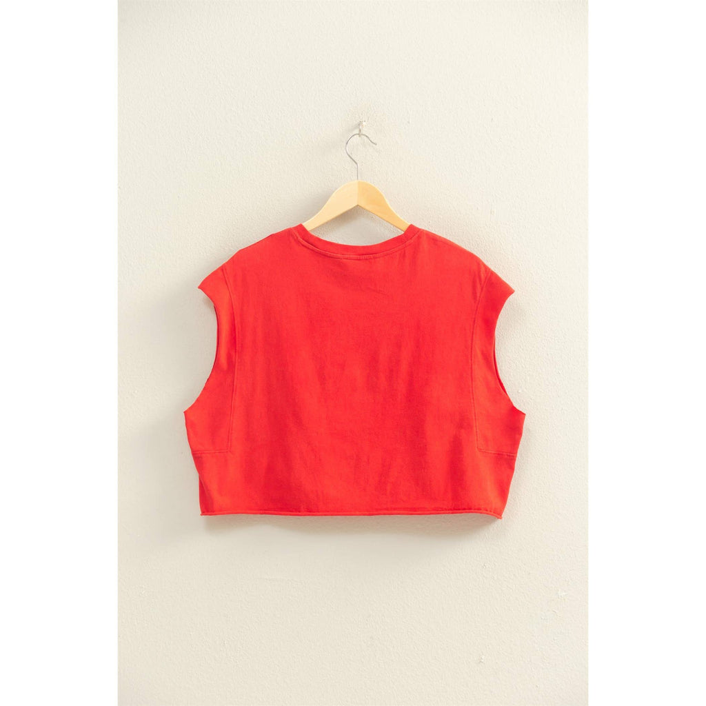 Crew Neck Sleeveless Top