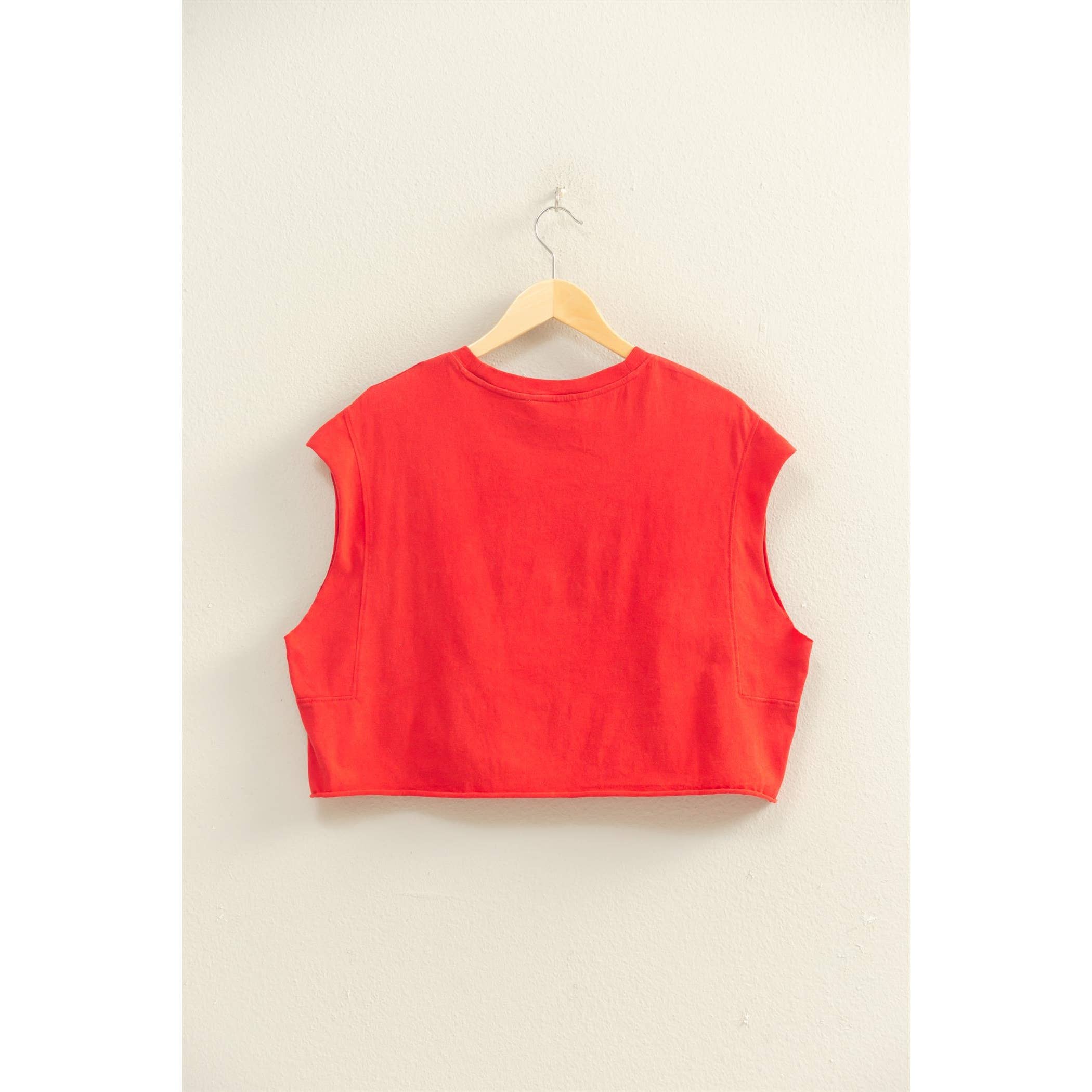 Crew Neck Sleeveless Top