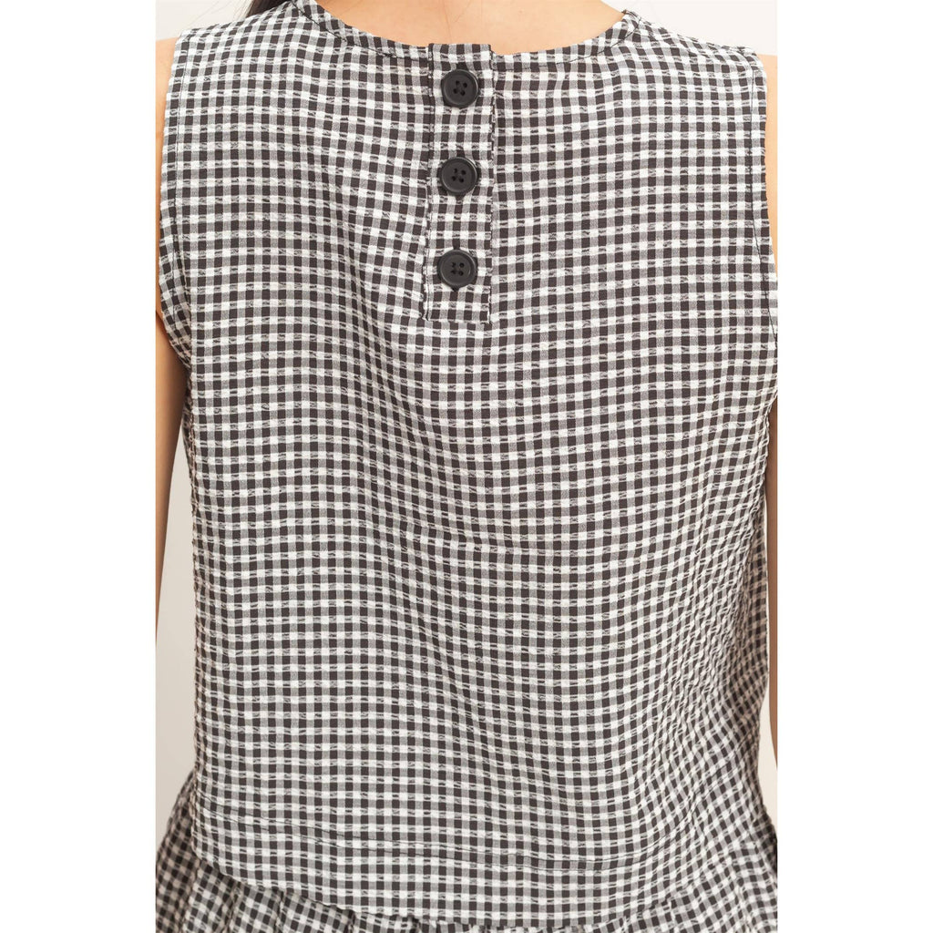 Gingham Sleeveless Set (Top)