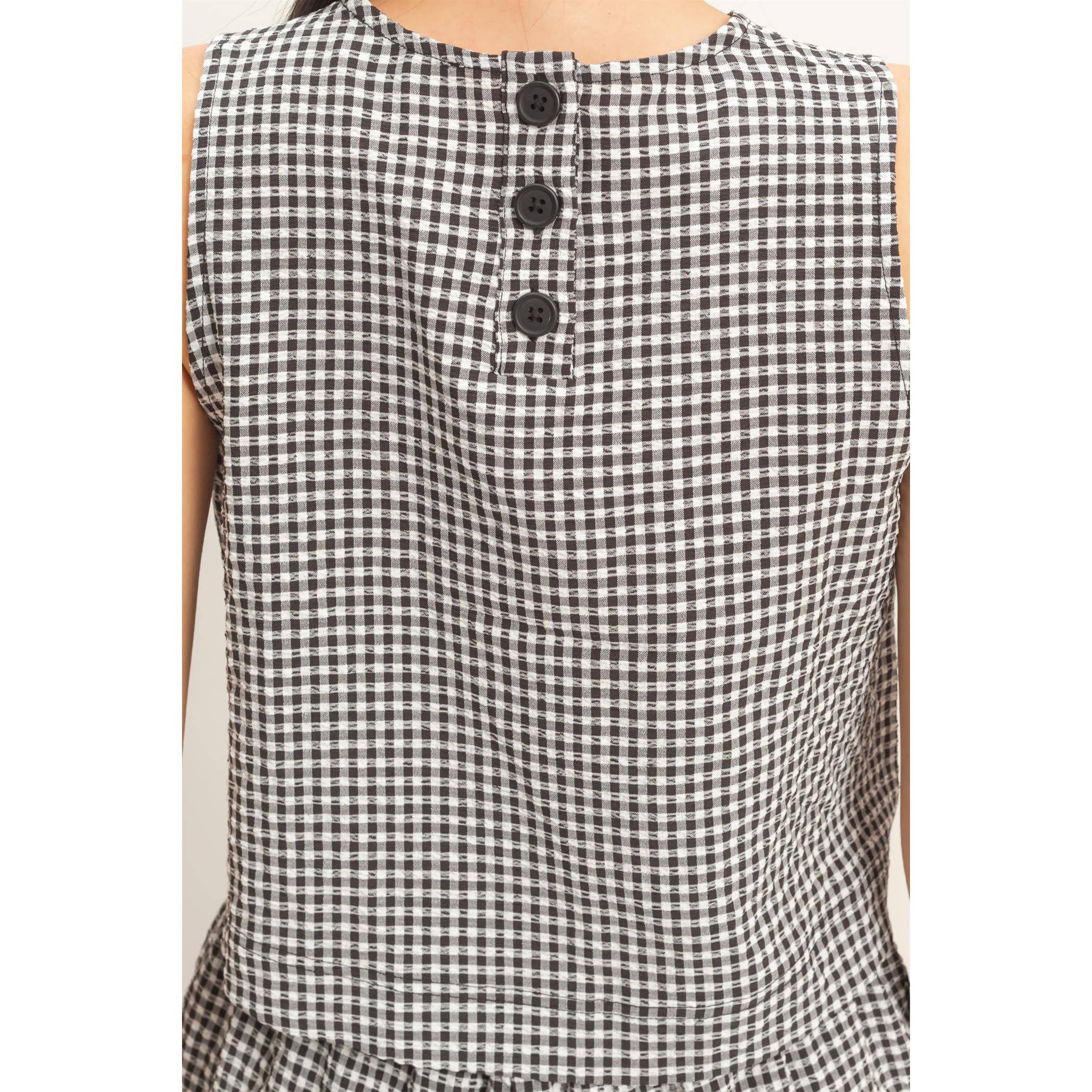 Gingham Sleeveless Set (Top)