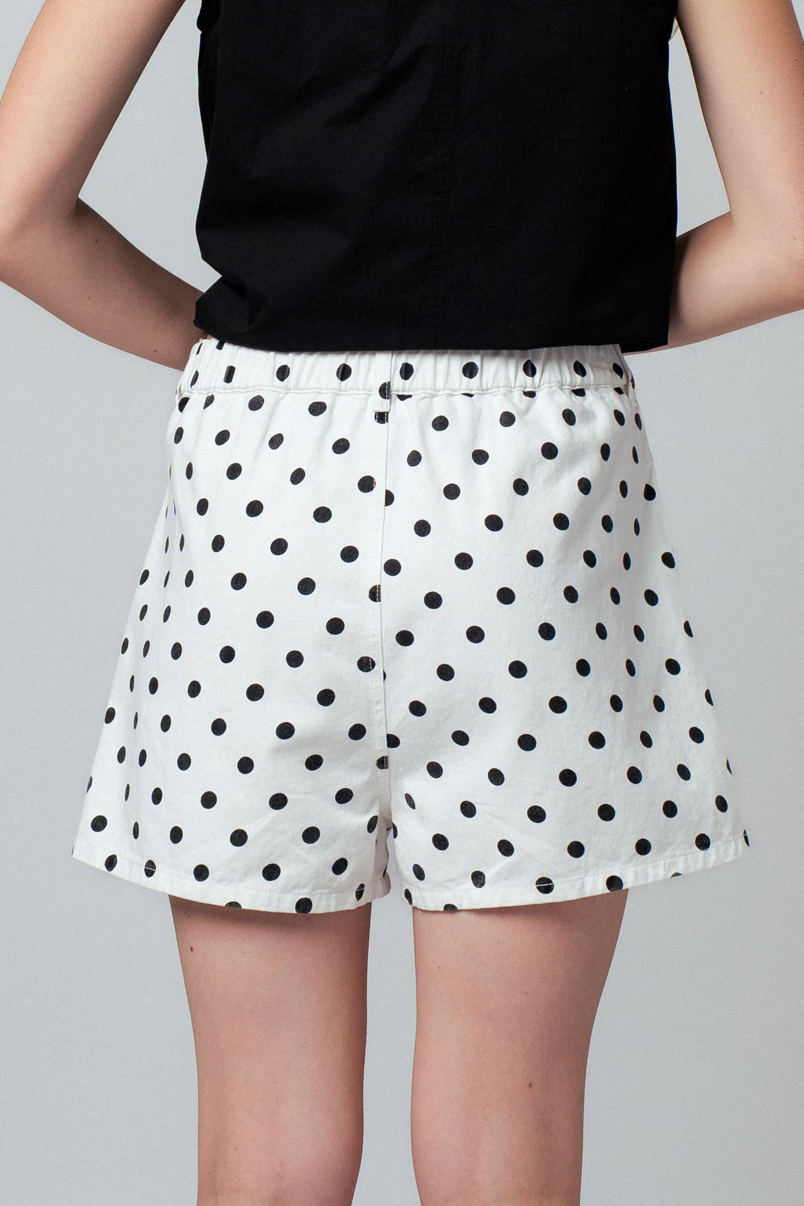 Polka Dot High-Waist Shorts