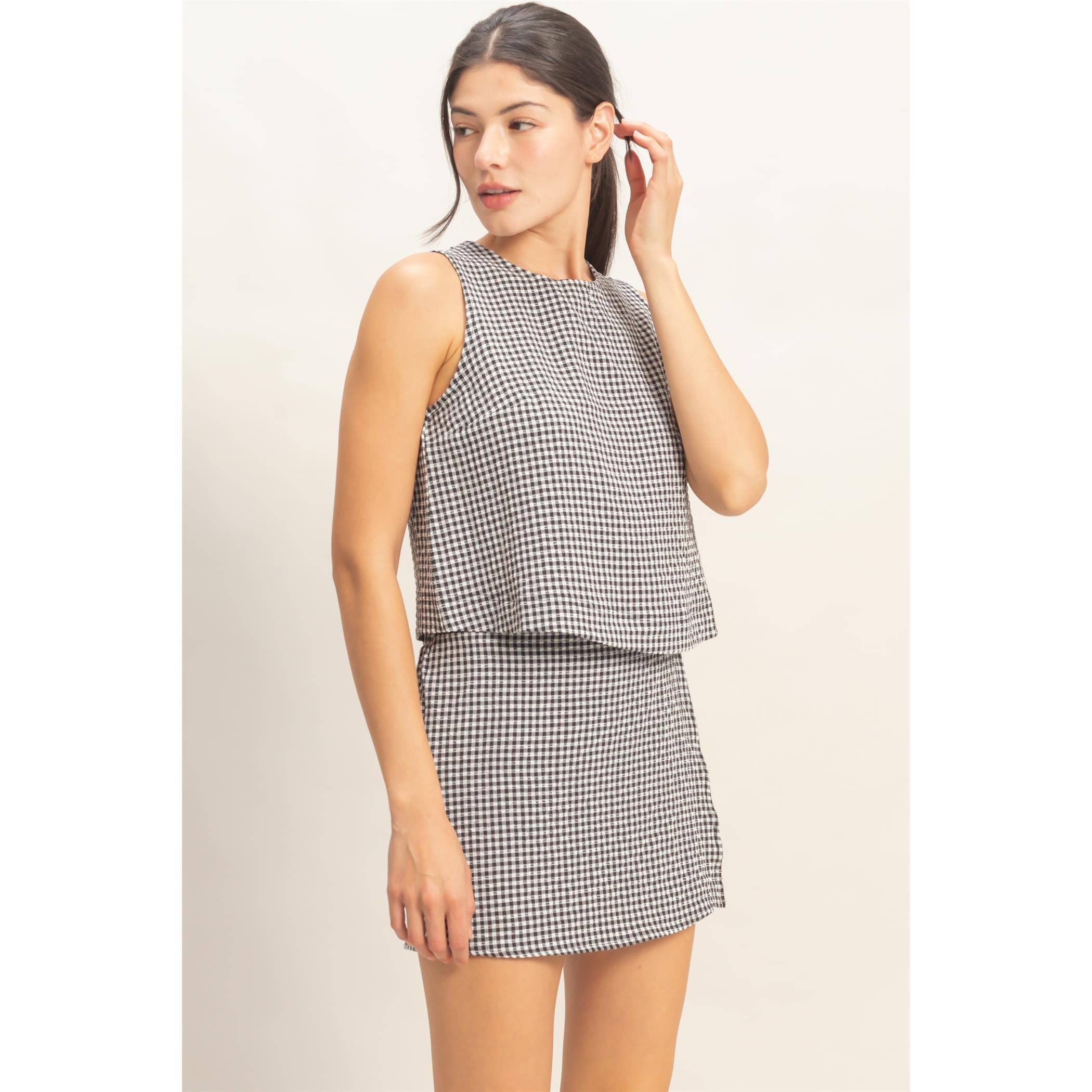 Gingham Sleeveless Set (Shorts)