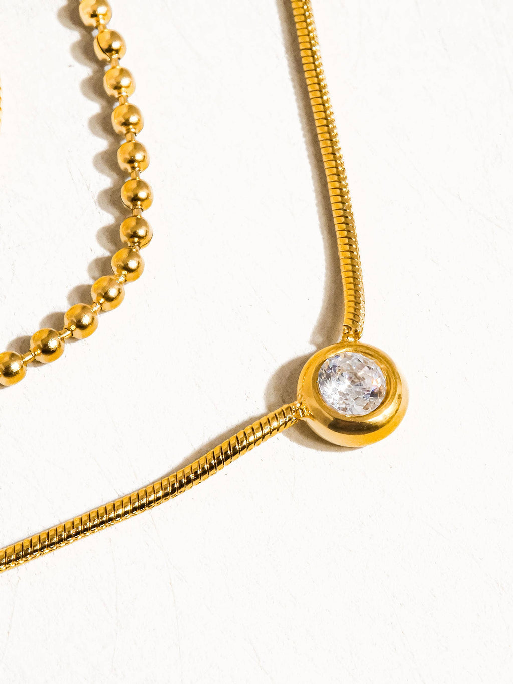 18K Gold Non-Tarnish Paulette Layer Necklace