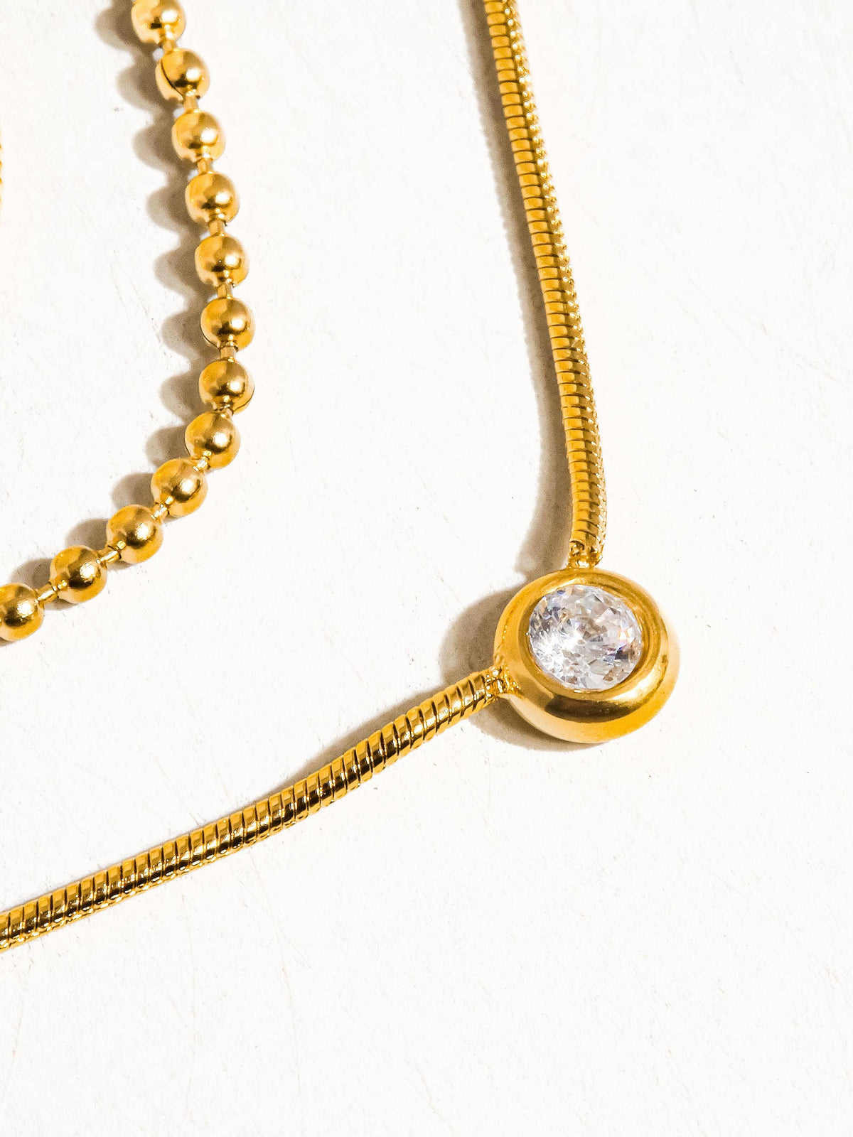 18K Gold Non-Tarnish Paulette Layer Necklace