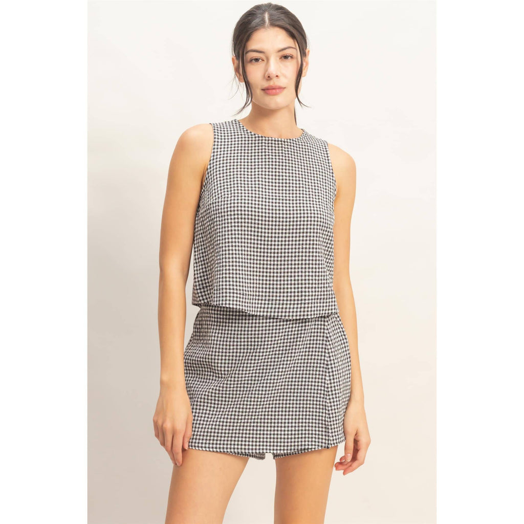Gingham Sleeveless Set (Shorts)