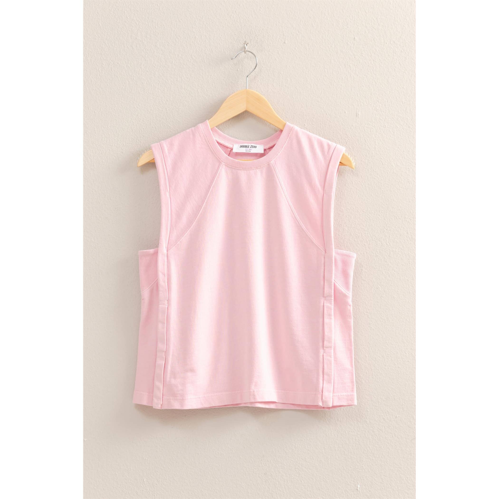 Round Neck Sleeveless Boxy Top