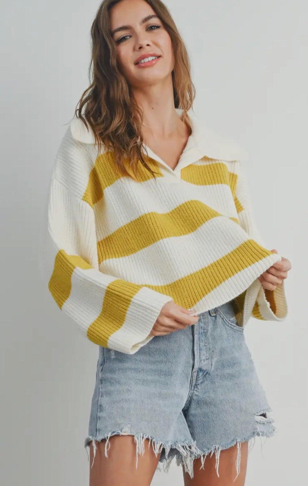 Collar Stripe Sweater