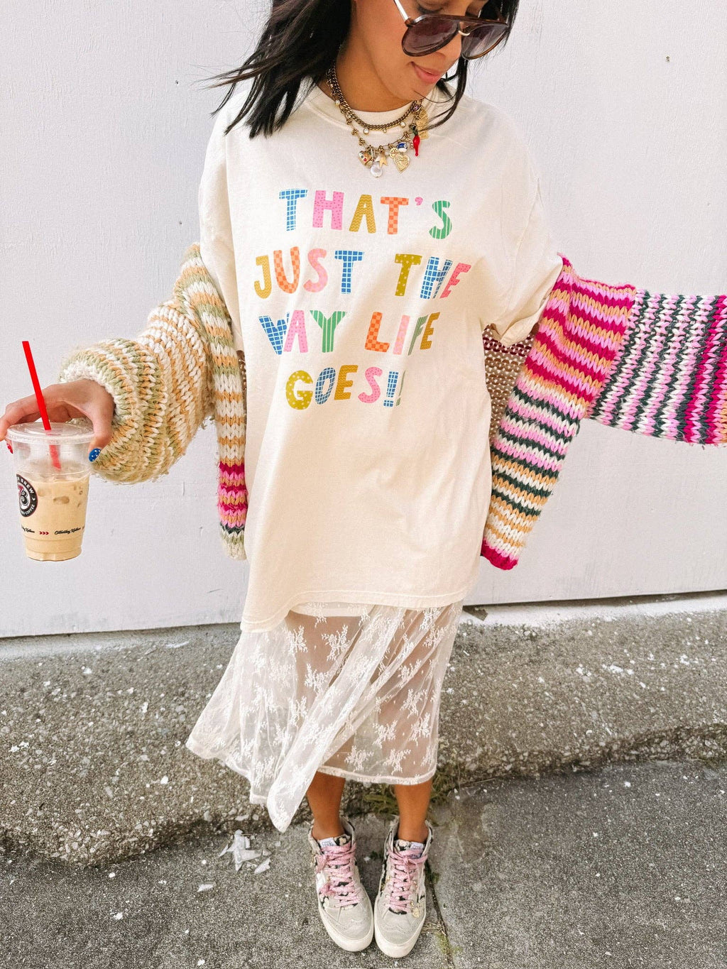 The way life goes graphic tee - ivory