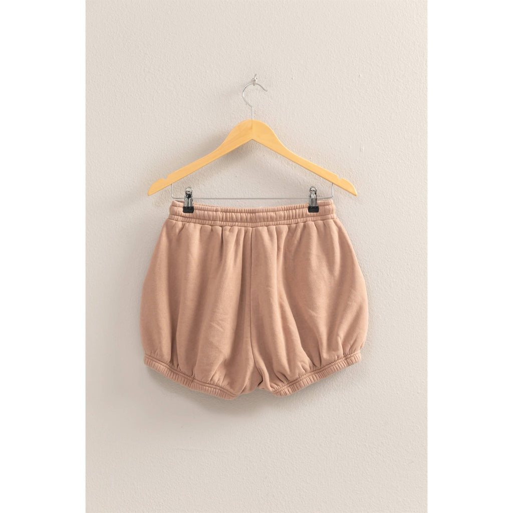 Drawstring Waist Bubbled Hem Shorts