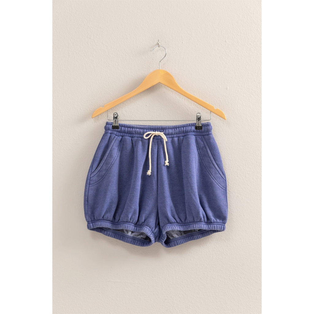Drawstring Waist Bubbled Hem Shorts