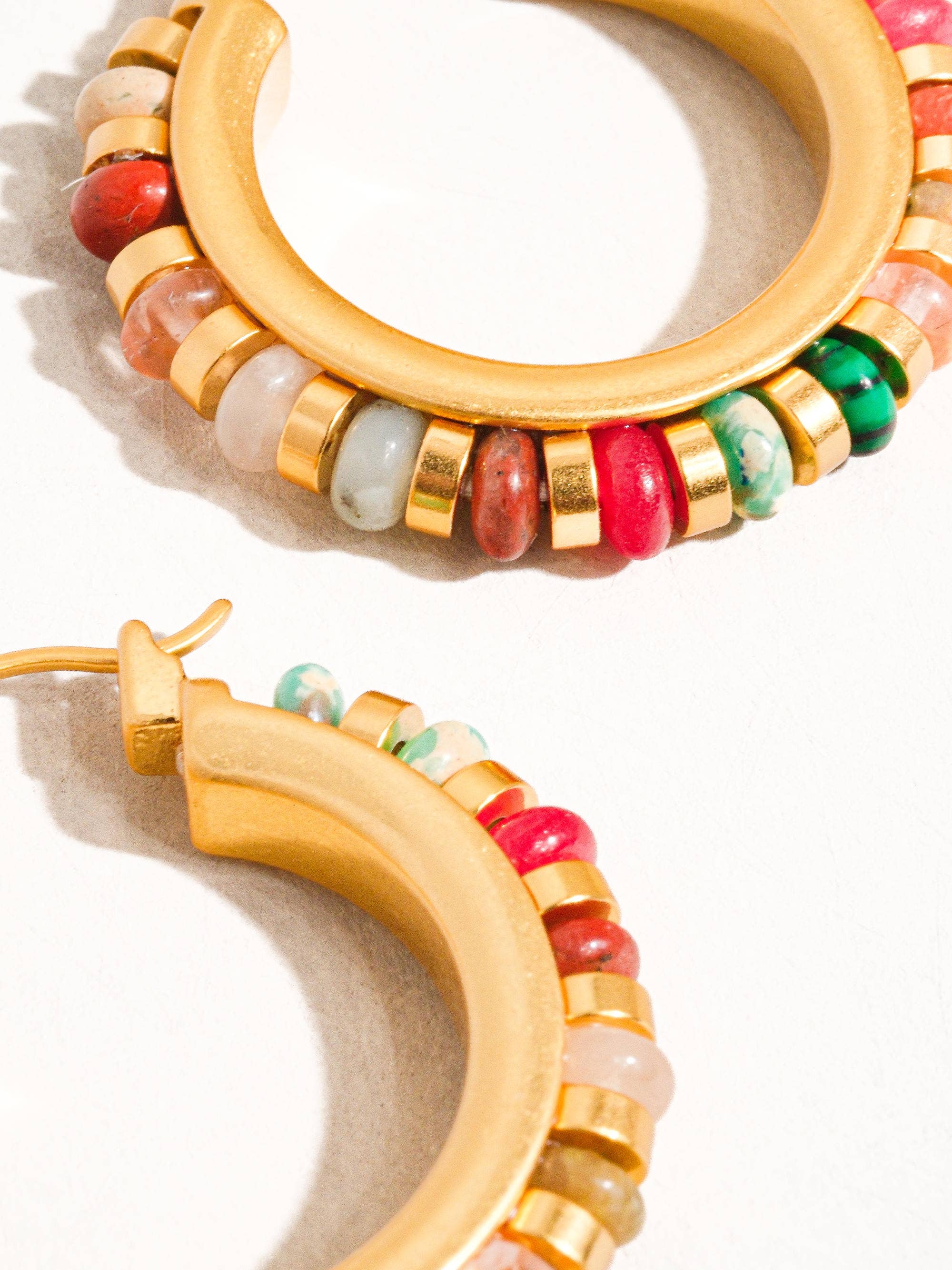 18K Gold Color Beaded Earring