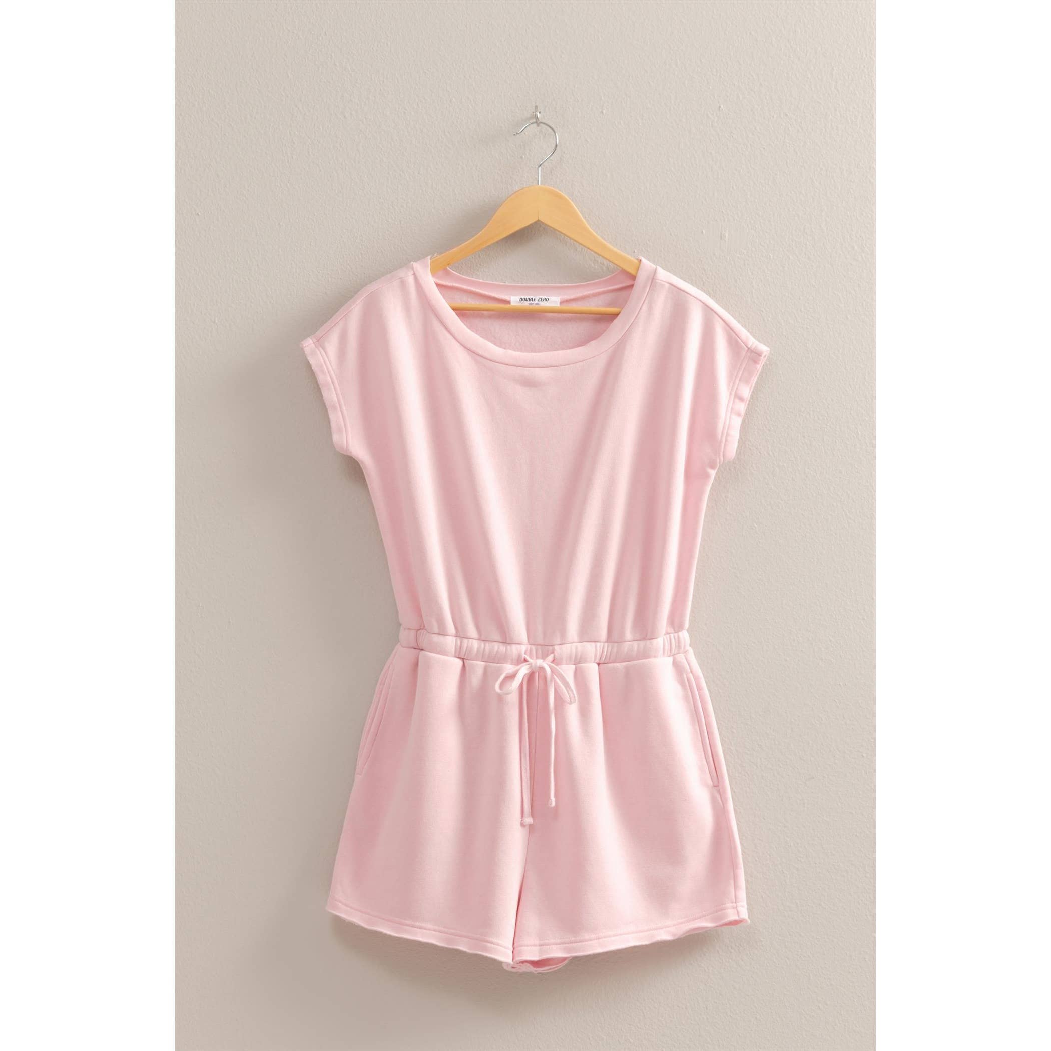 Cap Sleeve Drawstring Waist Romper